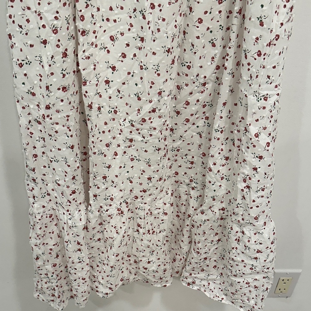 Lulu's White and Red Floral Midi Dress - Picture 8 of 8